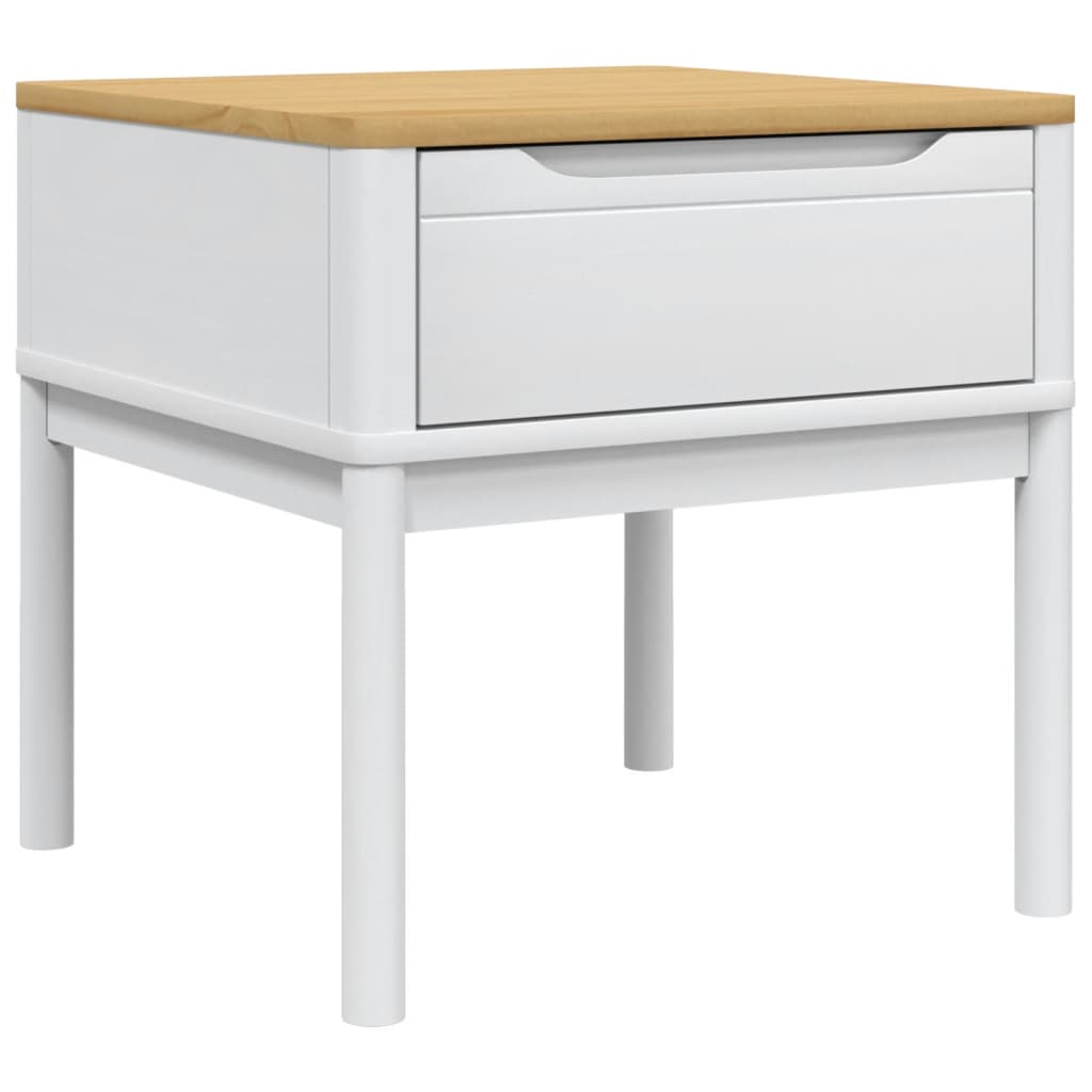 Tavolo per Lampada FLORO Bianco 55x55x54 cm Legno di Pino | homemem39