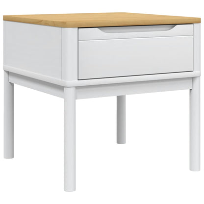 Tavolo per Lampada FLORO Bianco 55x55x54 cm Legno di Pino | homemem39