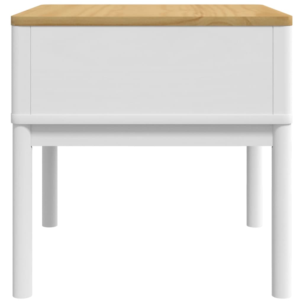 Tavolo per Lampada FLORO Bianco 55x55x54 cm Legno di Pino | homemem39
