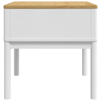 Tavolo per Lampada FLORO Bianco 55x55x54 cm Legno di Pino | homemem39