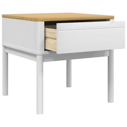 Tavolo per Lampada FLORO Bianco 55x55x54 cm Legno di Pino | homemem39