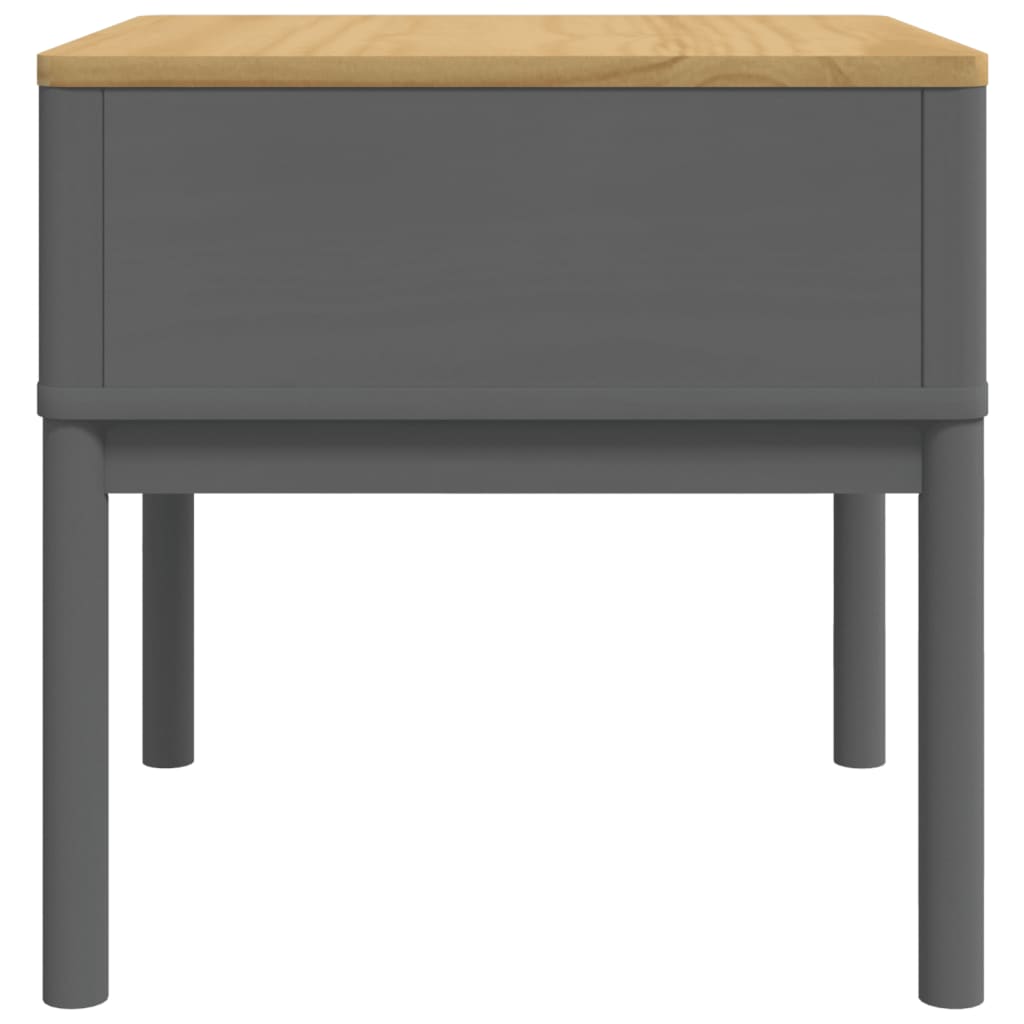 Tavolo per Lampada FLORO Grigio 55x55x54 cm Legno Massello Pino | homemem39