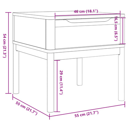Tavolo per Lampada FLORO Grigio 55x55x54 cm Legno Massello Pino | homemem39