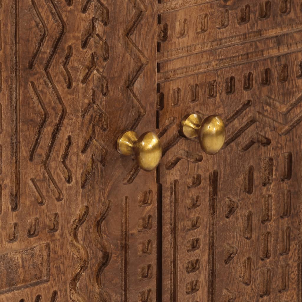 Credenza 55x30x76 cm in Legno Massello di Mango e Ferro