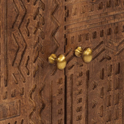 Credenza 55x30x76 cm in Legno Massello di Mango e Ferro