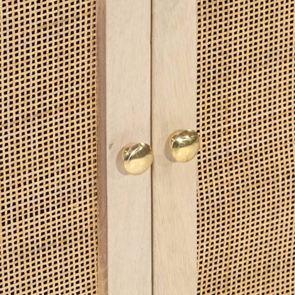 Credenza Nera 55x30x76 cm in Legno Massello di Mango e Ferro - homemem39