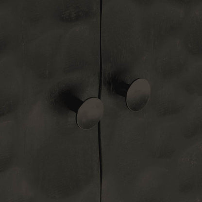 Credenza Nera 55x30x76 cm in Legno Massello di Mango e Ferro | homemem39