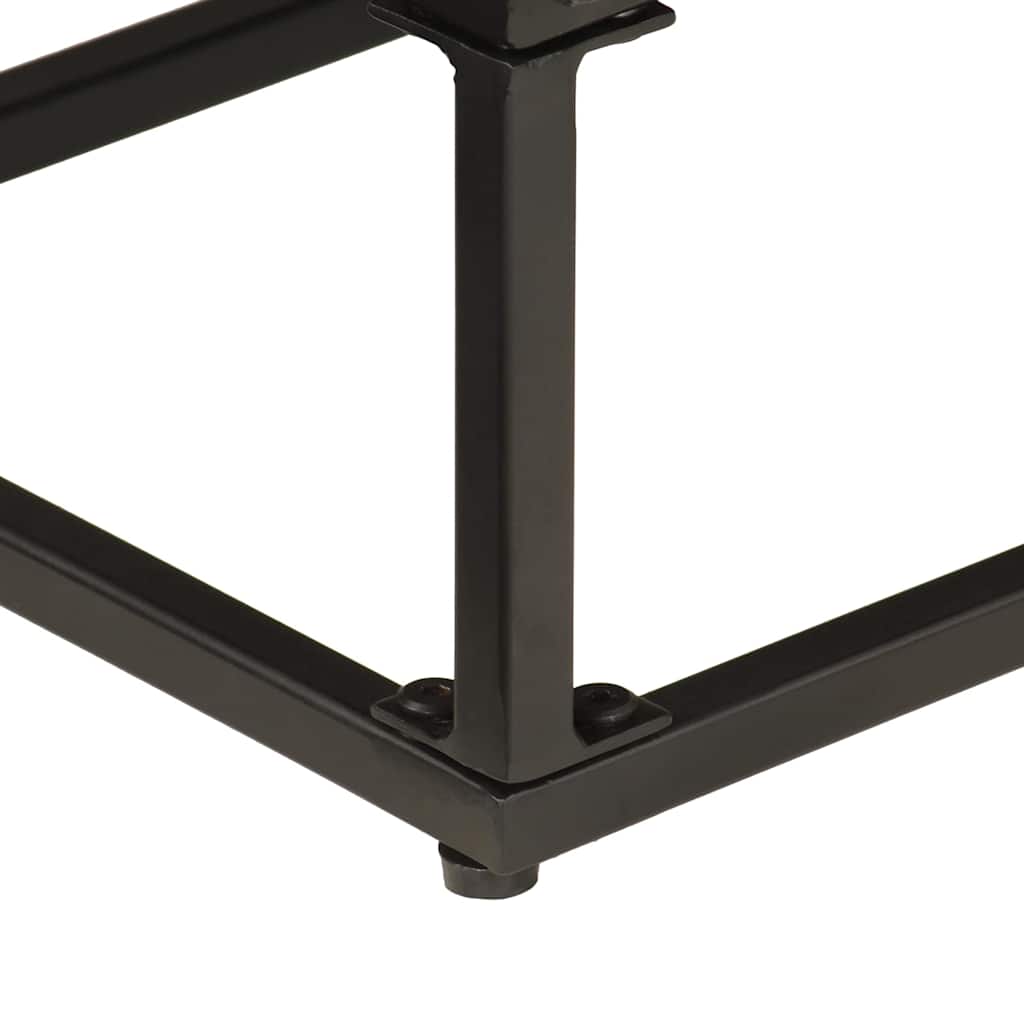 Credenza Nera 55x30x76 cm in Legno Massello di Mango e Ferro | homemem39