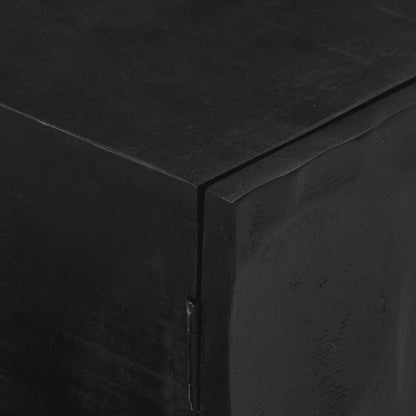 Mobile TV Nero 110x30x40 cm in Legno Massello di Mango e Ferro | homemem39