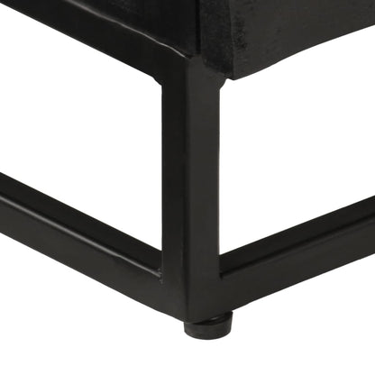 Mobile TV Nero 110x30x40 cm in Legno Massello di Mango e Ferro | homemem39