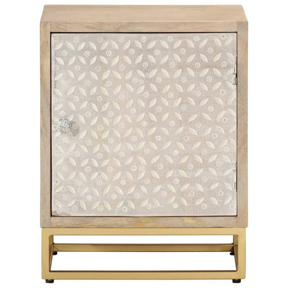 Comodino 40x30x50 cm in Legno Massello di Mango e Ferro | homemem39