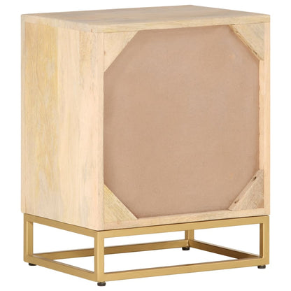 Comodino 40x30x50 cm in Legno Massello di Mango e Ferro | homemem39