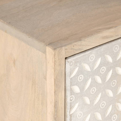 Comodino 40x30x50 cm in Legno Massello di Mango e Ferro | homemem39