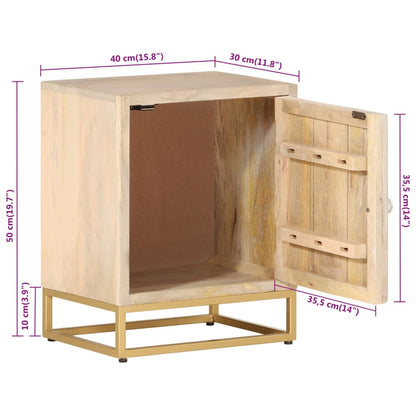 Comodino 40x30x50 cm in Legno Massello di Mango e Ferro | homemem39