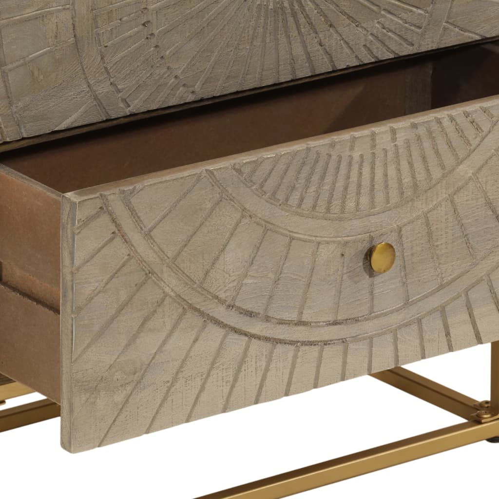 Cassettiera 55x30x76 cm in Legno Massello di Mango e Ferro | homemem39
