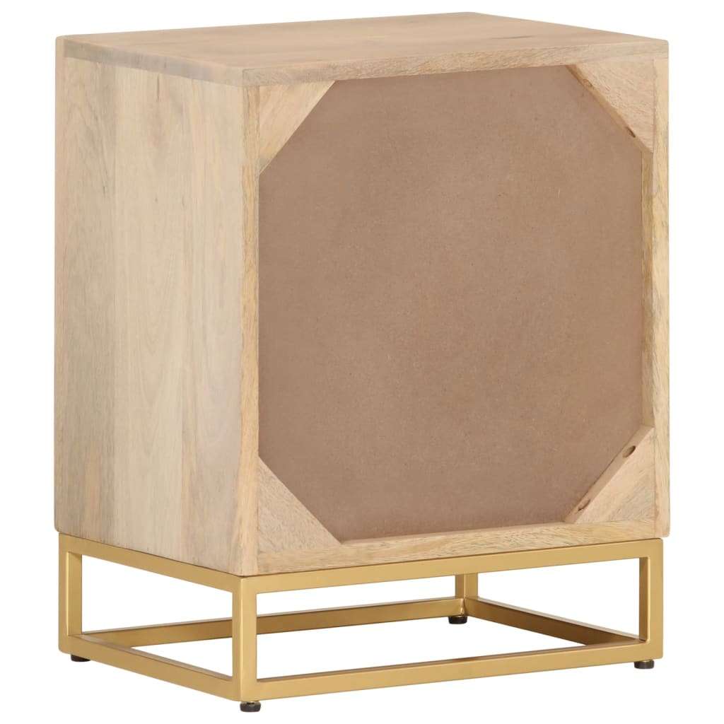 Comodino 40x30x50 cm in Legno Massello di Mango e Ferro | homemem39