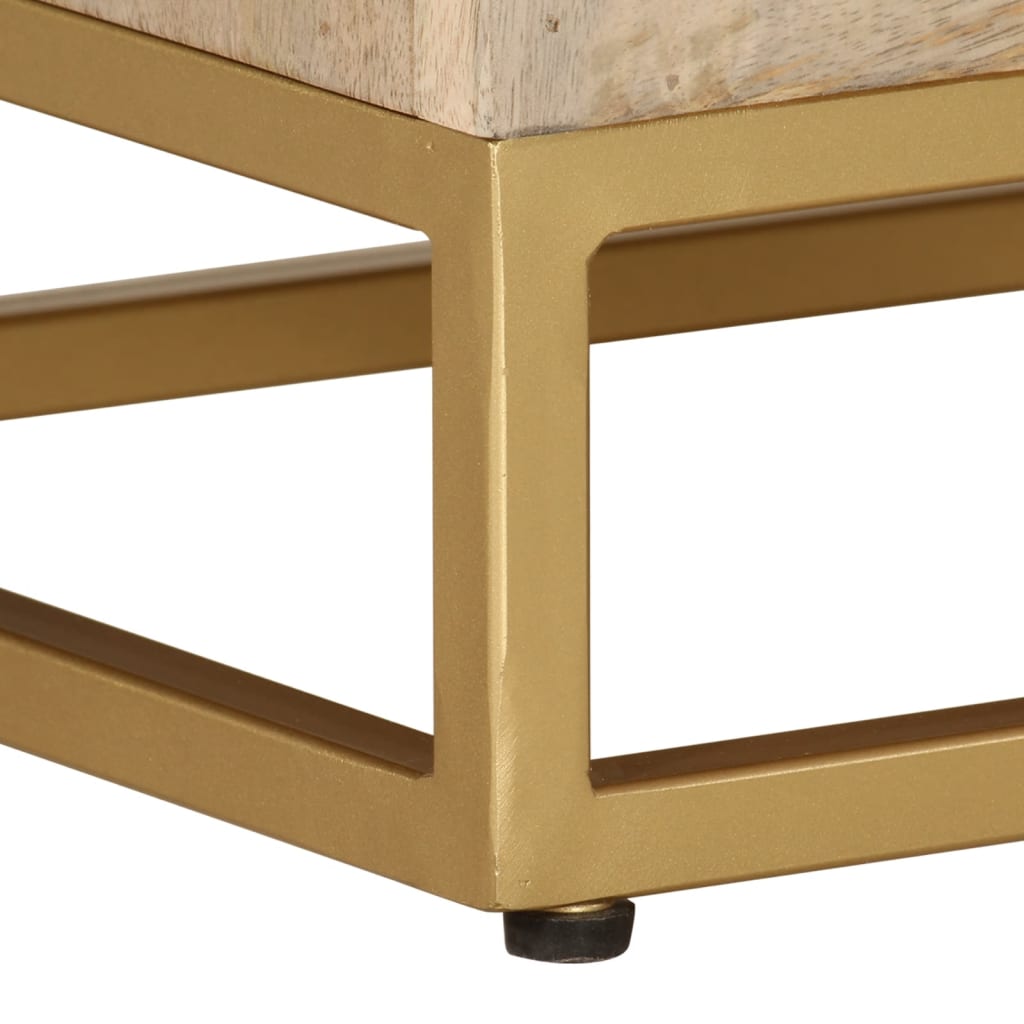 Comodino 40x30x50 cm in Legno Massello di Mango e Ferro | homemem39