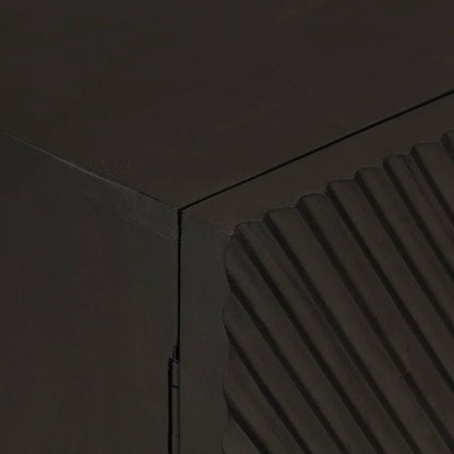 Credenza Nera 55x30x76 cm in Legno Massello di Mango e Ferro | homemem39