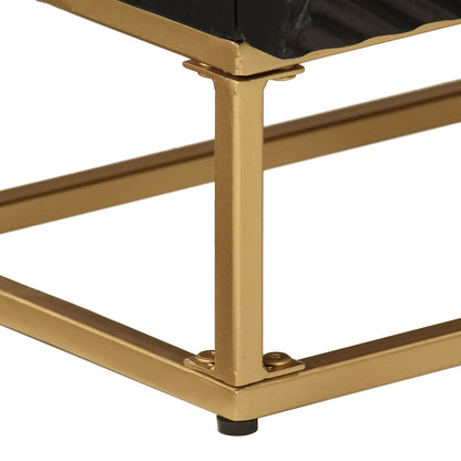 Credenza Nera 55x30x76 cm in Legno Massello di Mango e Ferro | homemem39