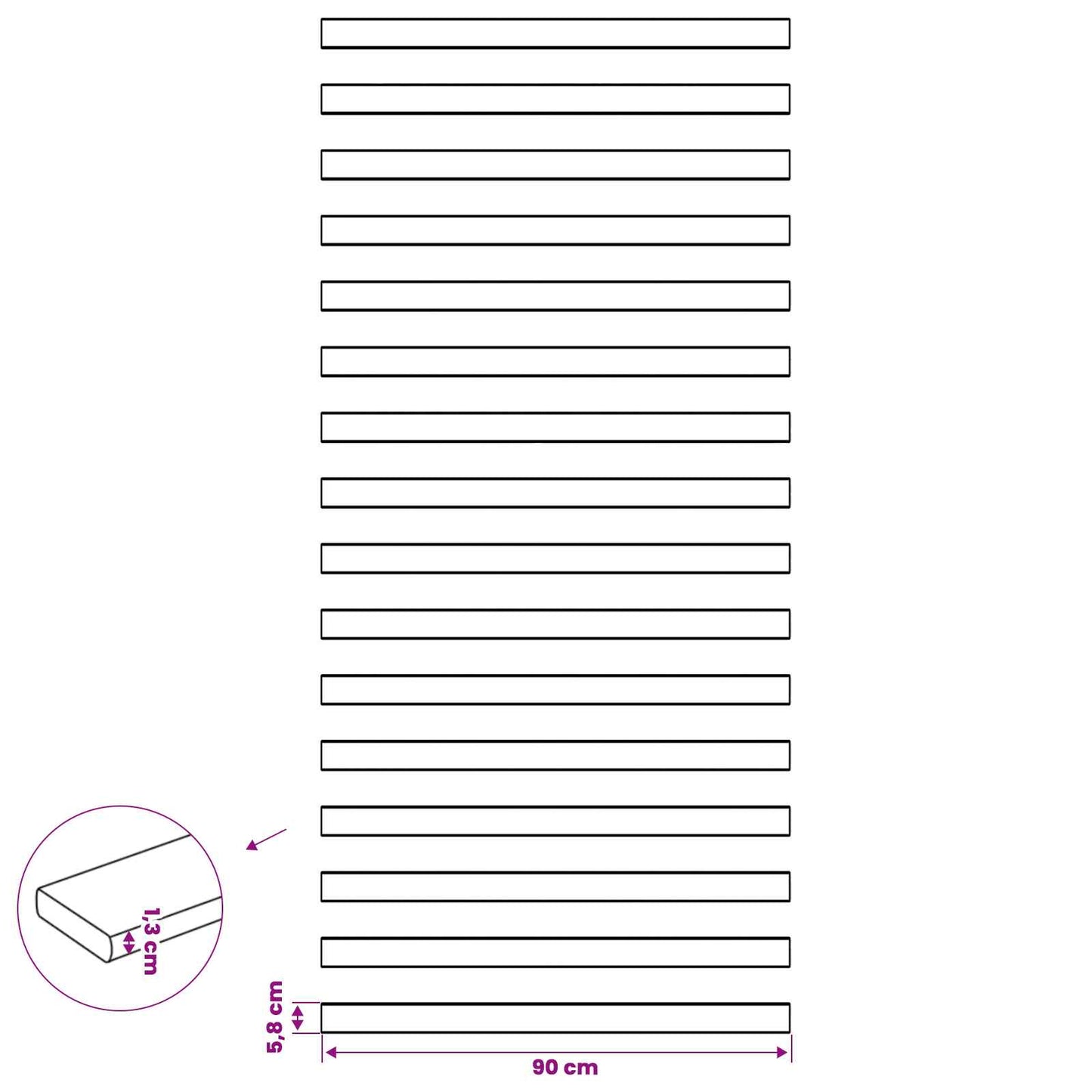 Doghe per letto 32 pz Naturale 90 x 6 x 1,3 cm | homemem39