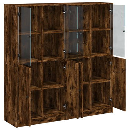Libreria Ante Rovere Fumo 136x37x142 cm in Legno Multistrato - homemem39