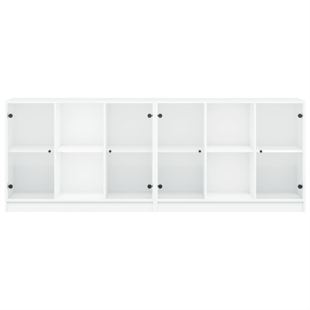 Libreria con Ante Bianca 204x37x75 cm in Legno Multistrato