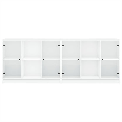 Libreria con Ante Bianca 204x37x75 cm in Legno Multistrato