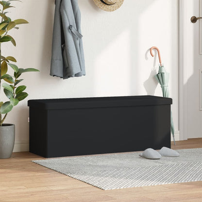 Panca Portaoggetti Pieghevole Nera in PVC | homemem39