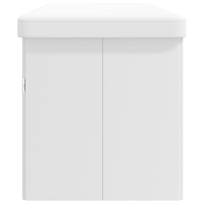 Panca Portaoggetti Pieghevole Bianca in PVC