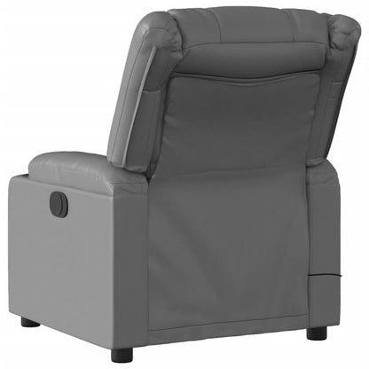 Poltrona Massaggiante Elettrica Reclinabile Grigio Similpelle - homemem39