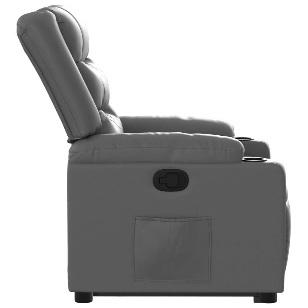 Poltrona Alzapersona Reclinabile Grigio in Similpelle | homemem39