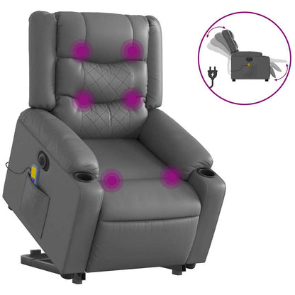 Poltrona Alzapersona Elettrica Reclinabile Grigio in Similpelle | homemem39