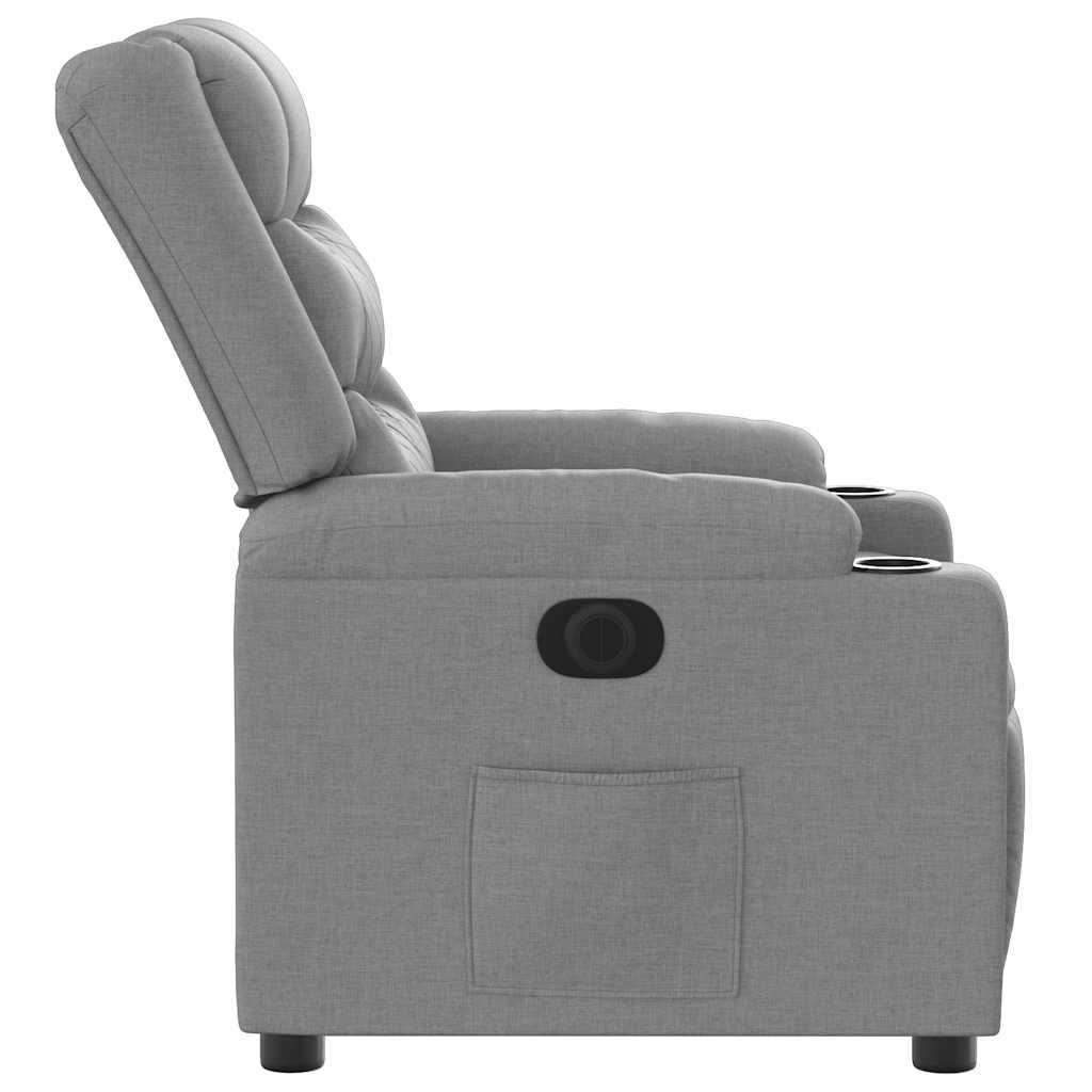 Poltrona Elettrica Reclinabile Grigio Chiaro in Tessuto | homemem39