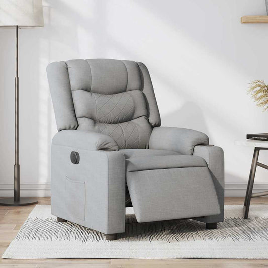 Poltrona Elettrica Reclinabile Grigio Chiaro in Tessuto | homemem39