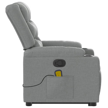 Poltrona Alzapersona Massaggi Reclinabile Grigio Chiaro Tessuto | homemem39