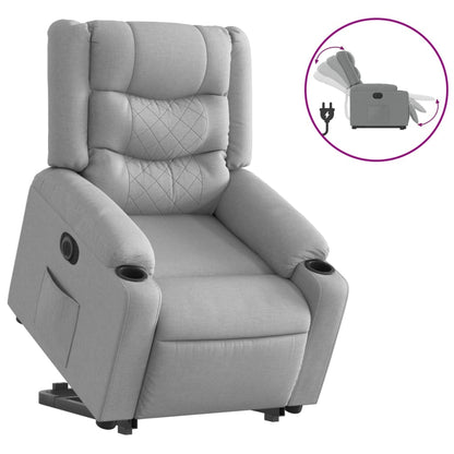 Poltrona Reclinante Alzapersona Elettrica Grigio Chiaro Tessuto | homemem39