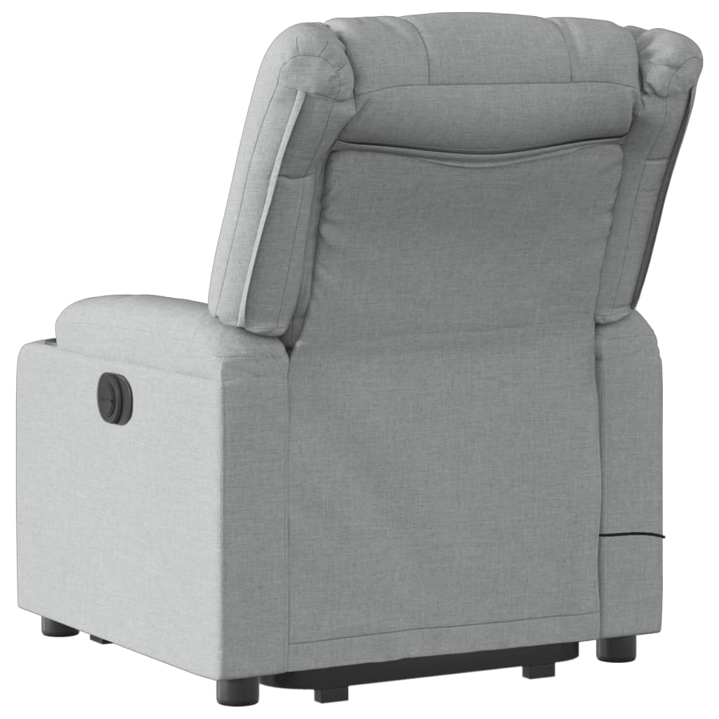 Poltrona Alzapersona Massaggi Elettrica Grigio Chiaro Tessuto | homemem39