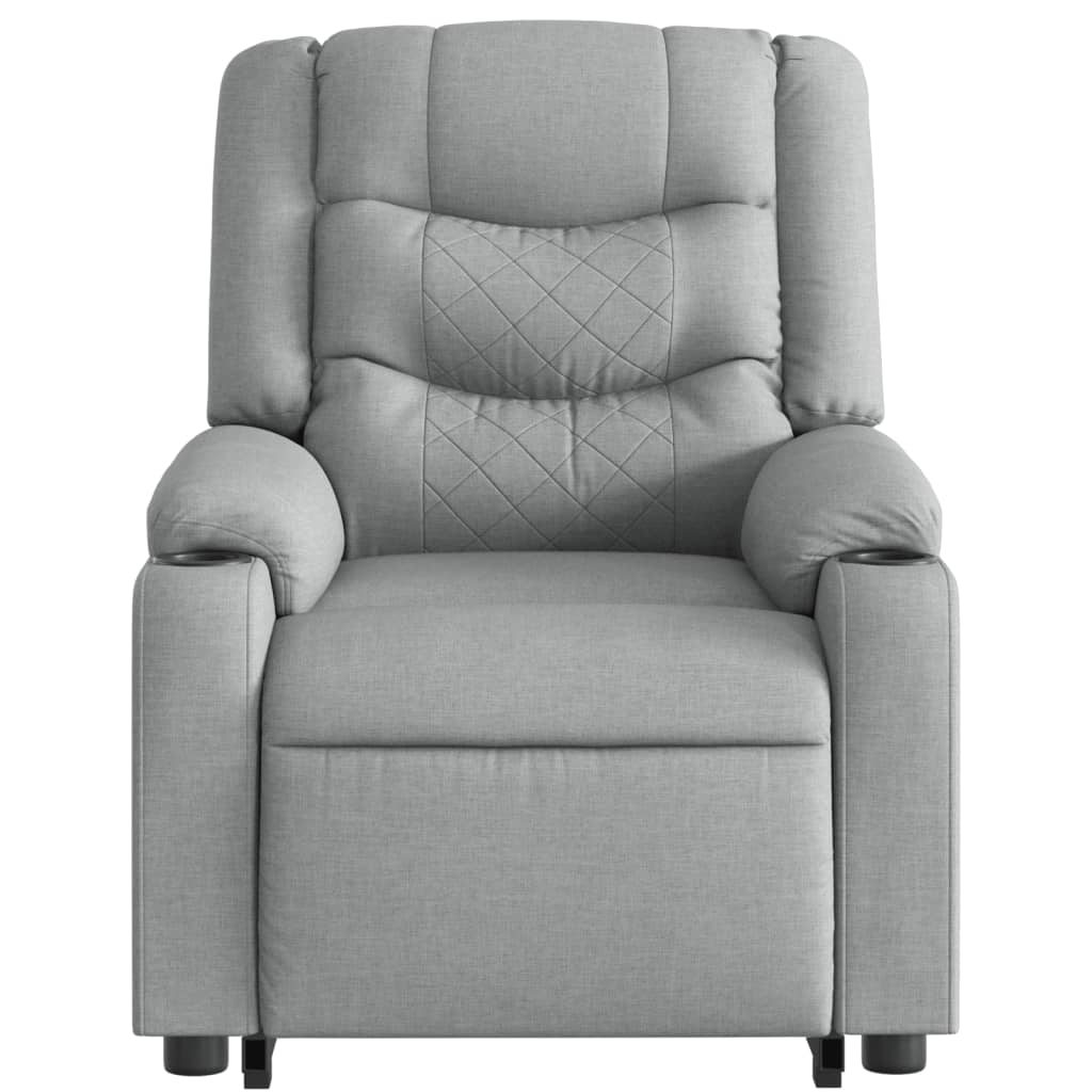 Poltrona Alzapersona Massaggi Elettrica Grigio Chiaro Tessuto | homemem39