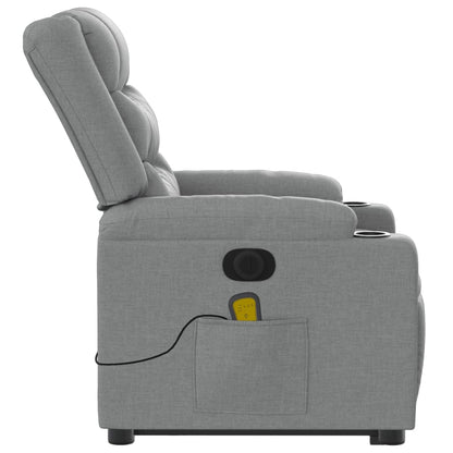 Poltrona Alzapersona Massaggi Elettrica Grigio Chiaro Tessuto | homemem39