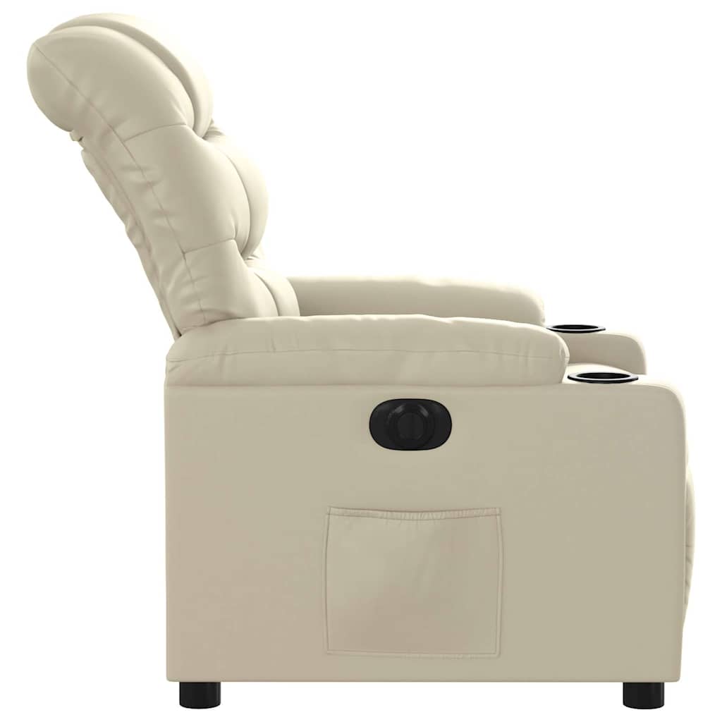 Poltrona Reclinabile Elettrica Crema in Similpelle | homemem39