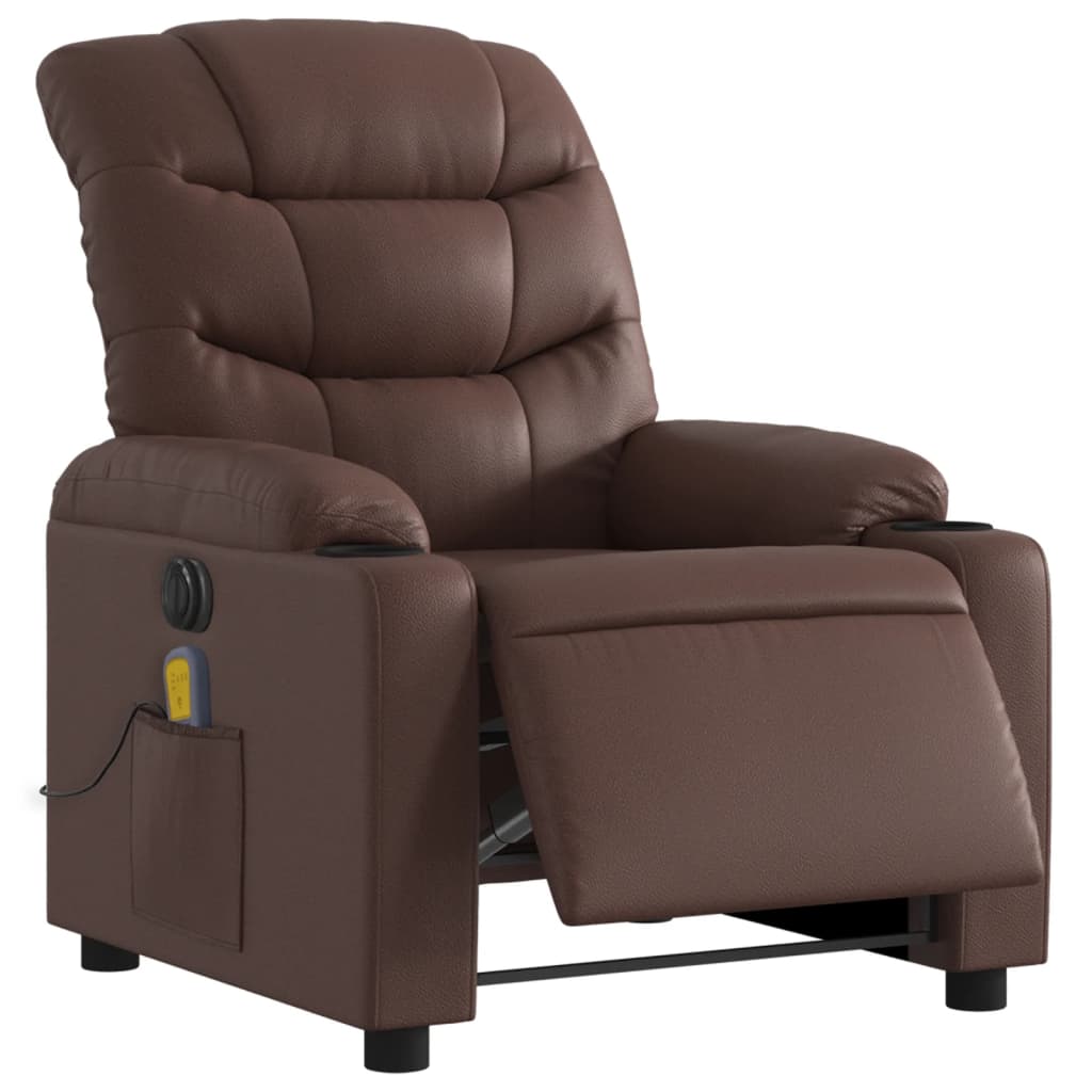Poltrona Massaggiante Elettrica Marrone in Similpelle | homemem39