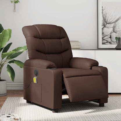 Poltrona Massaggiante Elettrica Marrone in Similpelle | homemem39