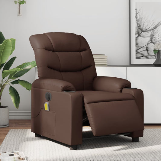 Poltrona Massaggiante Elettrica Marrone in Similpelle | homemem39