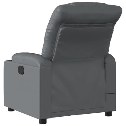 Poltrona Massaggiante Elettrica Reclinabile Grigio Similpelle - homemem39