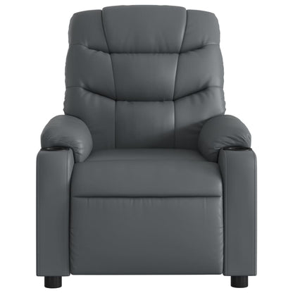 Poltrona Massaggiante Elettrica Reclinabile Grigio Similpelle - homemem39