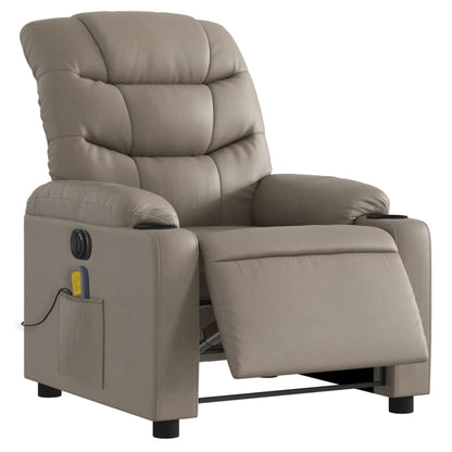 Poltrona Reclinabile Massaggio Elettrica Cappuccino Similpelle | homemem39
