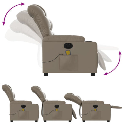 Poltrona Reclinabile Massaggio Elettrica Cappuccino Similpelle | homemem39