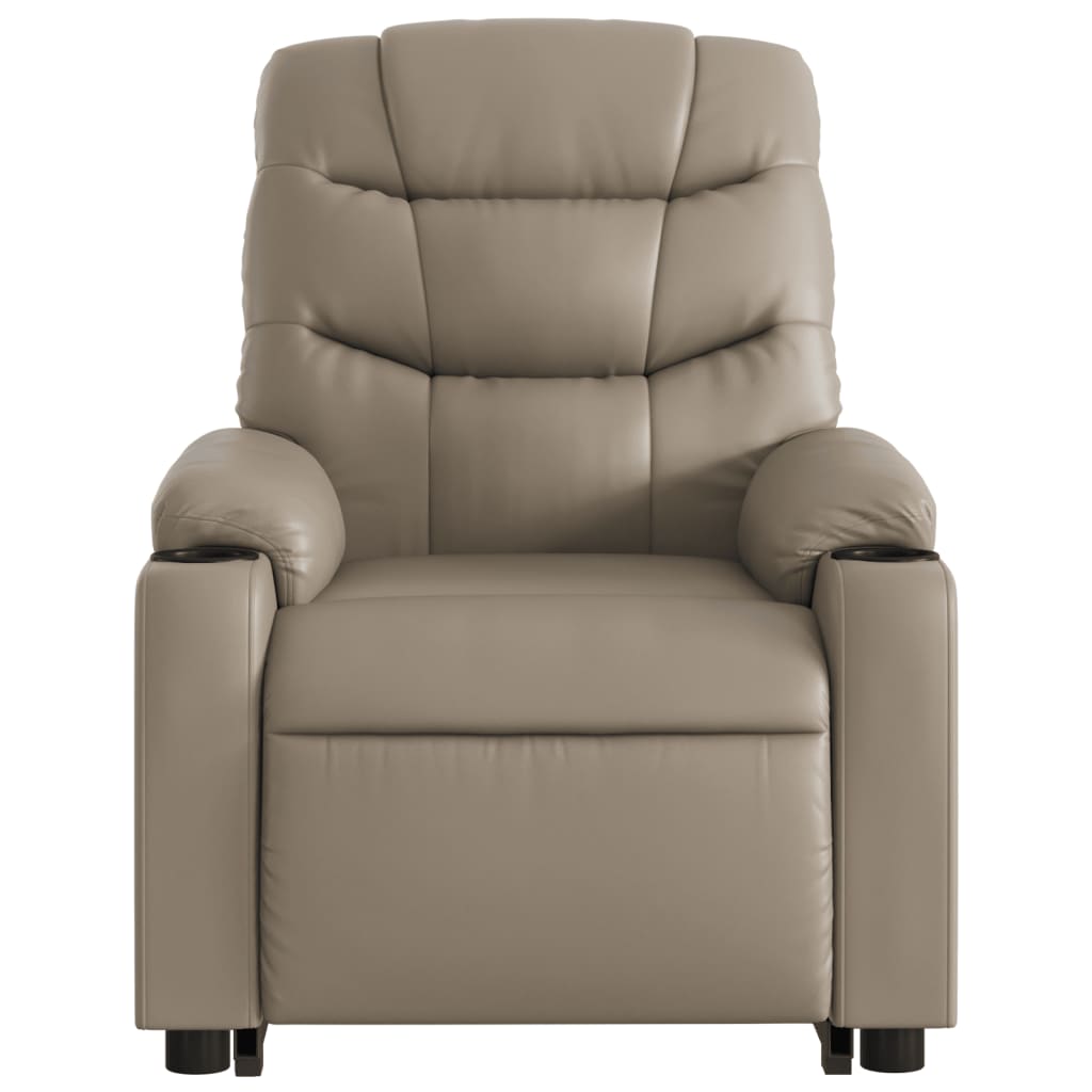 Poltrona Alzapersone Massaggi Reclinabile Cappuccino Similpelle | homemem39