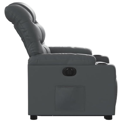 Poltrona Alzapersona Reclinabile Grigio in Similpelle | homemem39