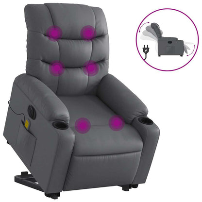 Poltrona Alzapersona Elettrica Reclinabile Grigio in Similpelle | homemem39
